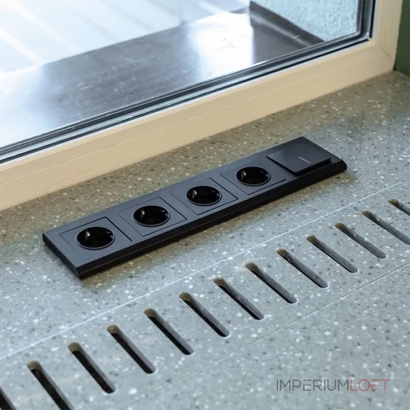 Выключатель проходной одноклавишный с подсветкой без рамки Werkel черный матовый W1112108 от ImperiumLoft