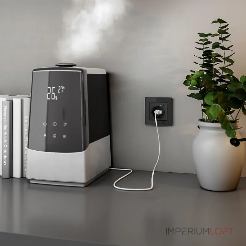 Розетка с заземлением и шторками, без рамки с Wi-Fi Werkel черный матовый W1171608 от ImperiumLoft