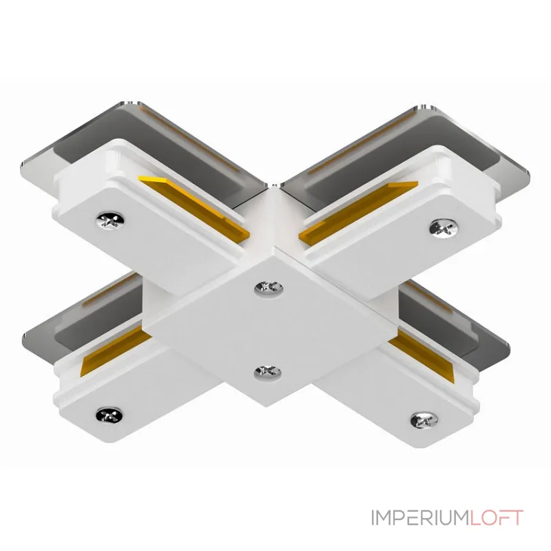 Соединитель с токопроводом X-образный для треков Arte Lamp Track Accessories A110033 Цвет арматуры белый Цвет плафонов белый от ImperiumLoft