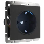 Розетка с заземлением с подсветкой без рамки Werkel черный W1171408 от ImperiumLoft