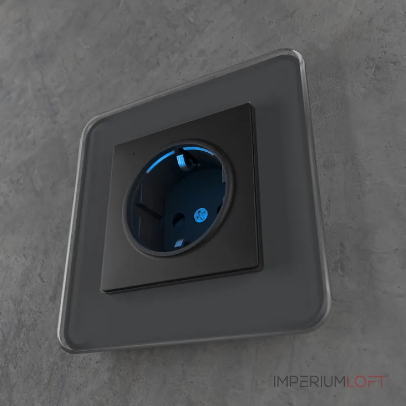 Розетка с заземлением с подсветкой без рамки Werkel черный W1171408 от ImperiumLoft Розетка с заземлением с подсветкой без рамки Werkel черный W1171408 от ImperiumLoft