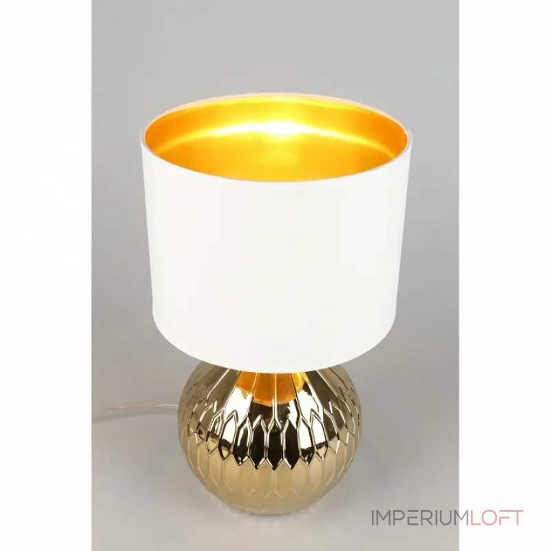 Настольная лампа декоративная Omnilux Abbadia OML-16204-01 Цвет арматуры золото Цвет плафонов белый от ImperiumLoft