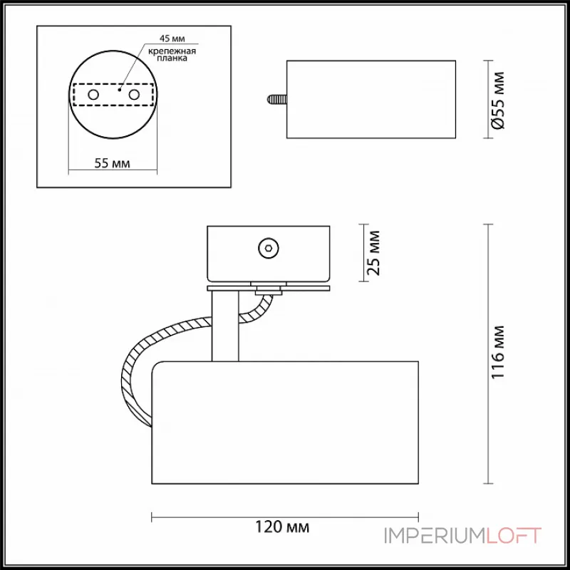 Спот Odeon Light Corse 3876/1C Цвет арматуры золото Цвет плафонов золото от ImperiumLoft