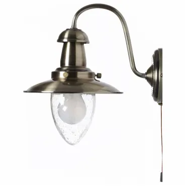 Бра Arte Lamp Fisherman A5518AP-1AB Цвет арматуры бронза Цвет плафонов прозрачный Бра Arte Lamp Fisherman A5518AP-1AB Цвет арматуры бронза Цвет плафонов прозрачный