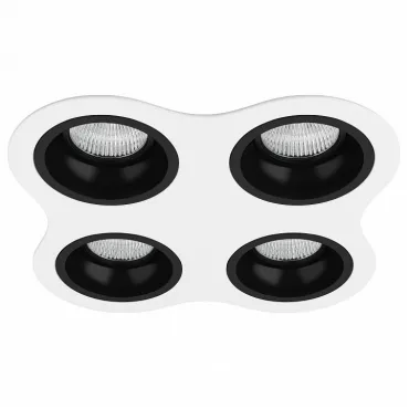 Встраиваемый светильник Lightstar Domino D64607070707 цвет арматуры черно-белый