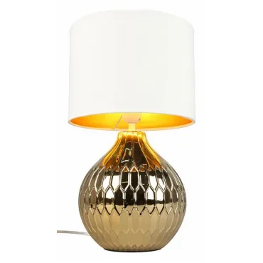 Настольная лампа декоративная Omnilux Abbadia OML-16204-01 Цвет арматуры золото Цвет плафонов белый