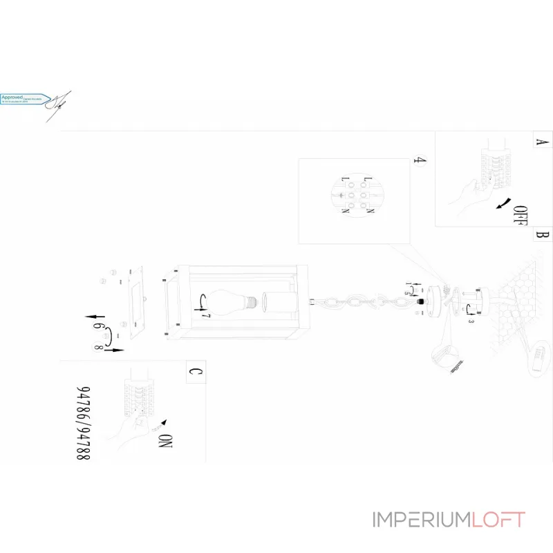 Подвесной светильник Eglo Alamonte 1 94788 Цвет арматуры черный Цвет плафонов прозрачный от ImperiumLoft