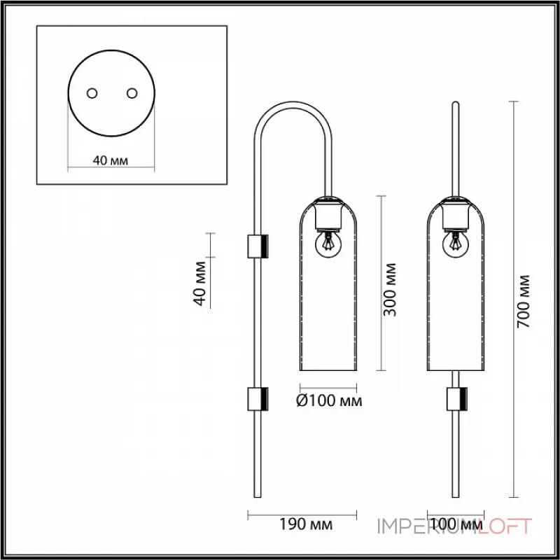 Бра Odeon Light Vosti 4805/1W Цвет плафонов серый Цвет арматуры никель от ImperiumLoft Бра Odeon Light Vosti 4805/1W Цвет плафонов серый Цвет арматуры никель от ImperiumLoft
