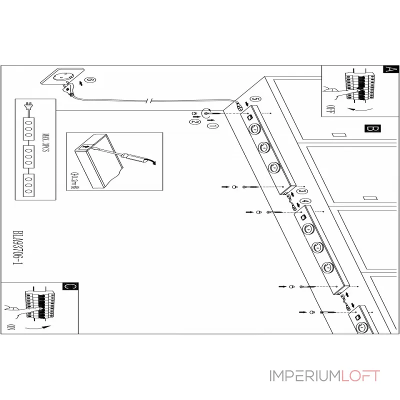 Накладной светильник Eglo Kob Led 93707 Цвет арматуры никель от ImperiumLoft