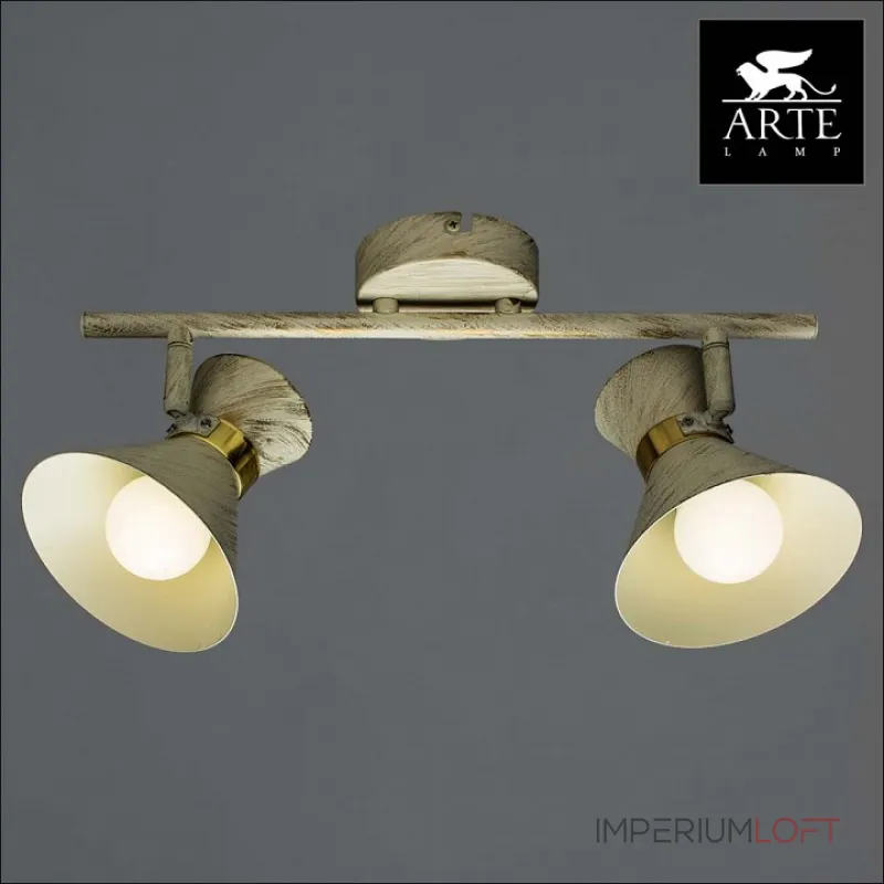 Спот Arte Lamp Baltimore A1406AP-2WG Цвет арматуры золото Цвет плафонов белый от ImperiumLoft