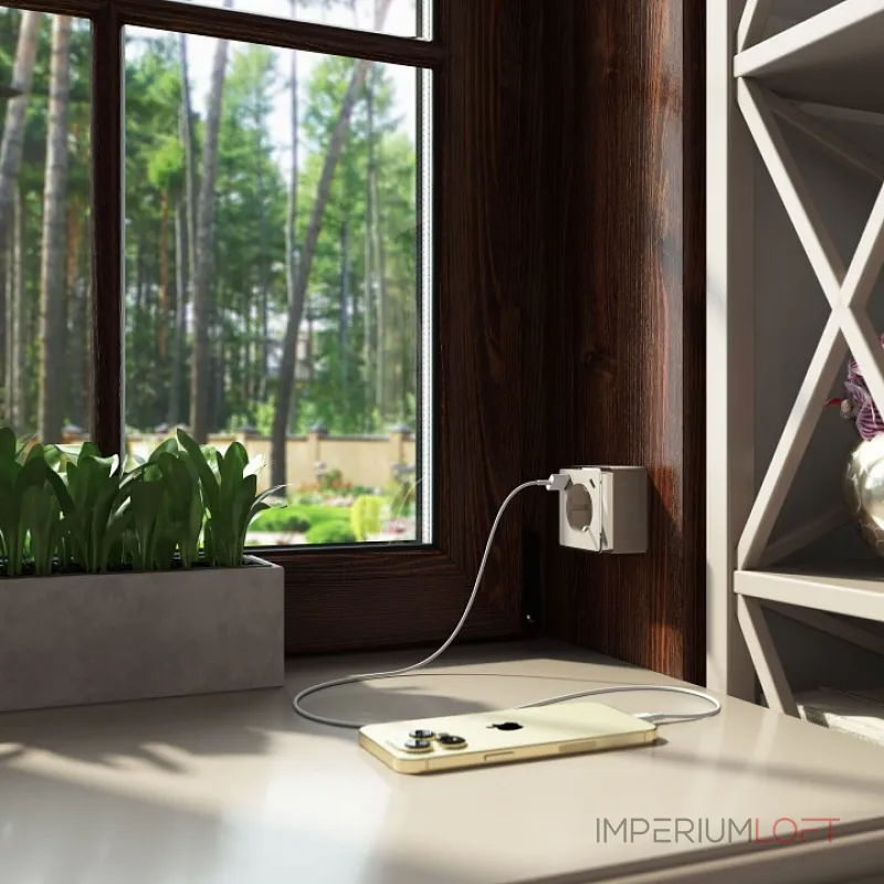 Розетка с заземлением, шторками и USB Werkel Gallant шампань рифленый W5071710 от ImperiumLoft