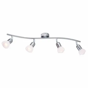 Спот Arte Lamp Falena A3115PL-4SS Цвет арматуры серебро Цвет плафонов белый Спот Arte Lamp Falena A3115PL-4SS Цвет арматуры серебро Цвет плафонов белый