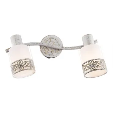 Настенный светильник со стеклянными плафонами 20025/2 белый с золотом