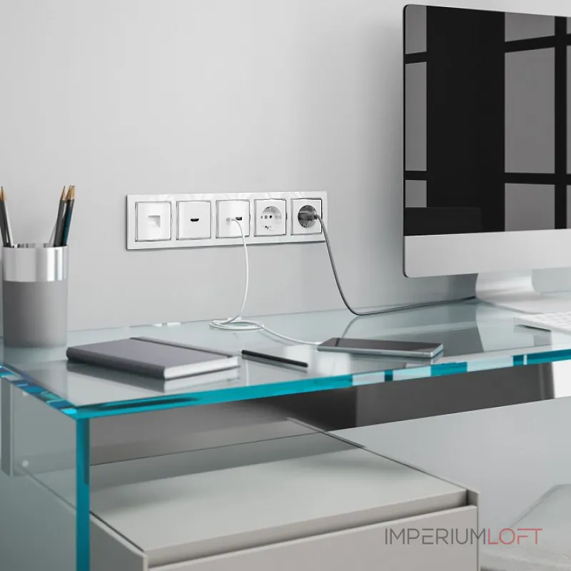 Розетка телефонная RJ-11 без рамки Werkel белый W1182001 от ImperiumLoft Розетка телефонная RJ-11 без рамки Werkel белый W1182001 от ImperiumLoft