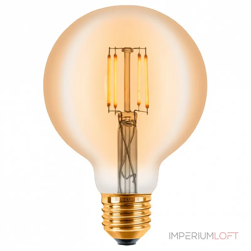 Лампа светодиодная Sun Lumen G95 E27 4Вт 2200K 057-301 Цвет арматуры золото Цвет плафонов белый от ImperiumLoft Лампа светодиодная Sun Lumen G95 E27 4Вт 2200K 057-301 Цвет арматуры золото Цвет плафонов белый от ImperiumLoft