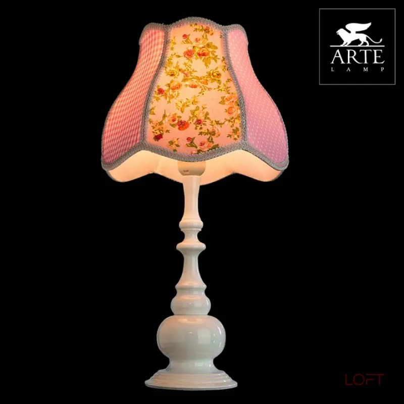Настольная лампа декоративная Arte Lamp Kids A9222LT-1WH Цвет арматуры белый Цвет плафонов розовый от ImperiumLoft