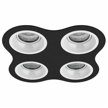Встраиваемый светильник Lightstar Domino D64706060606 цвет арматуры черно-белый