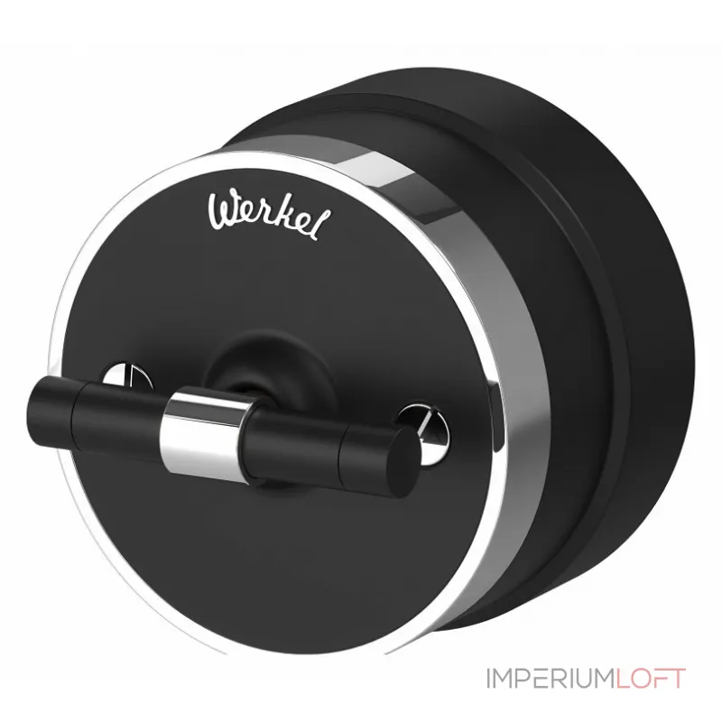 Выключатель одноклавишный с корпусом Werkel Vintage хром, черный W5812051 от ImperiumLoft