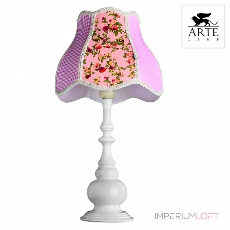 Настольная лампа декоративная Arte Lamp Kids A9222LT-1WH Цвет арматуры белый Цвет плафонов розовый от ImperiumLoft