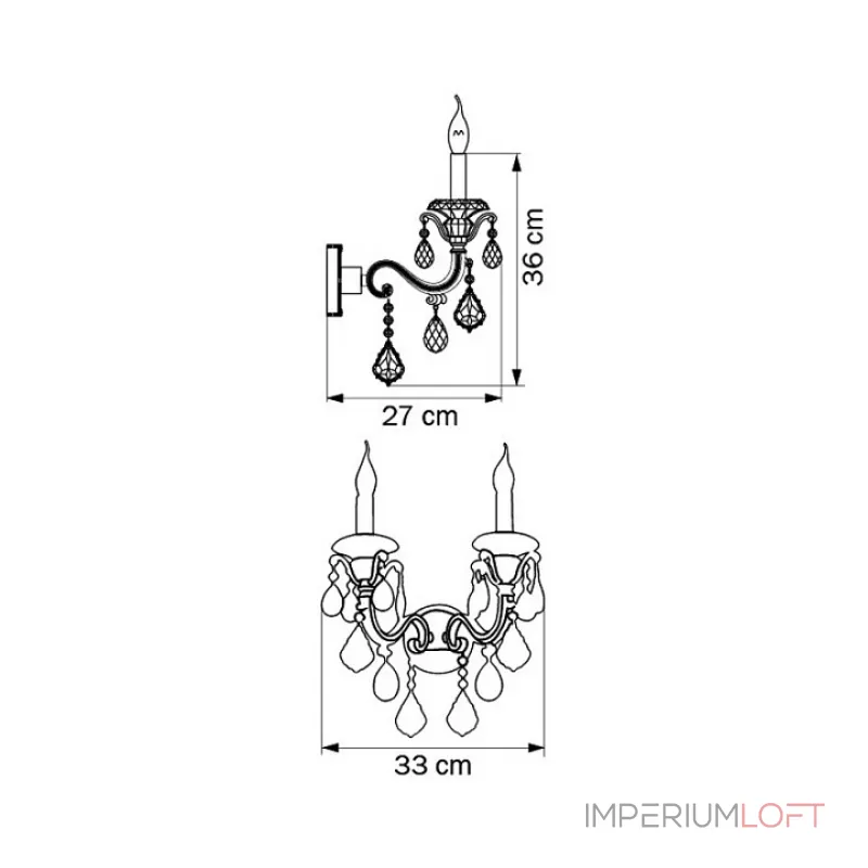Бра Osgona Lusso 788624 Цвет арматуры серебро Цвет плафонов прозрачный от ImperiumLoft