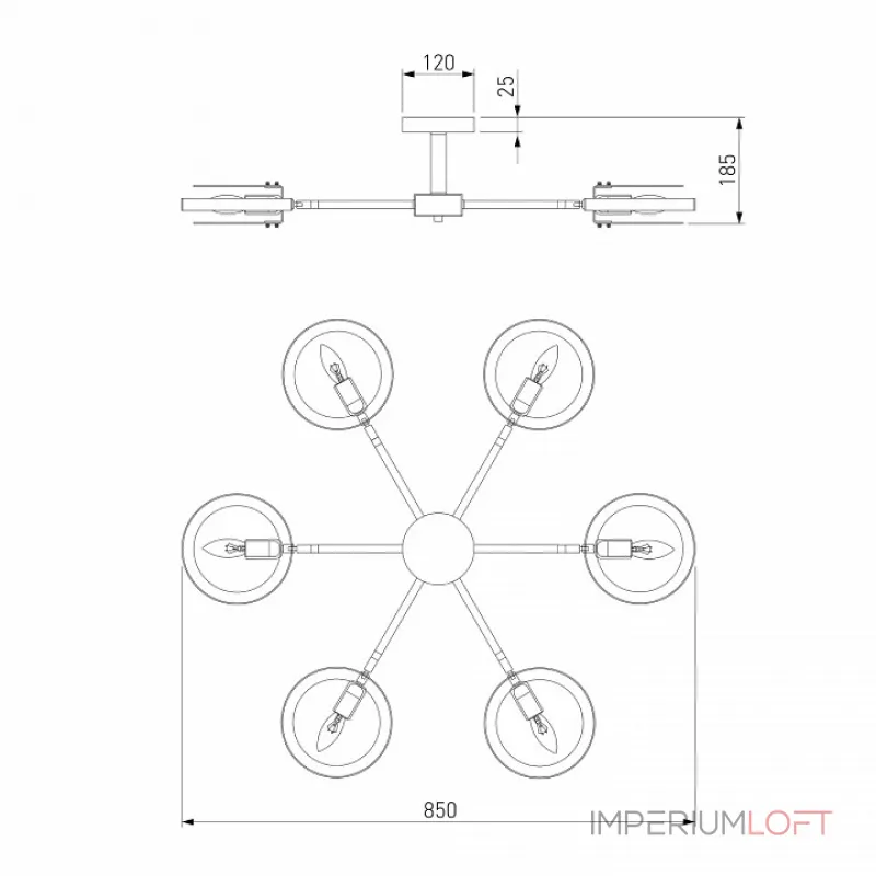 Потолочная люстра 70121/6 Потолочная люстра 70121/6