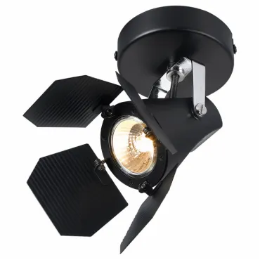 Спот Arte Lamp Cinema A3092AP-1BK Цвет арматуры хром Цвет плафонов черный Спот Arte Lamp Cinema A3092AP-1BK Цвет арматуры хром Цвет плафонов черный