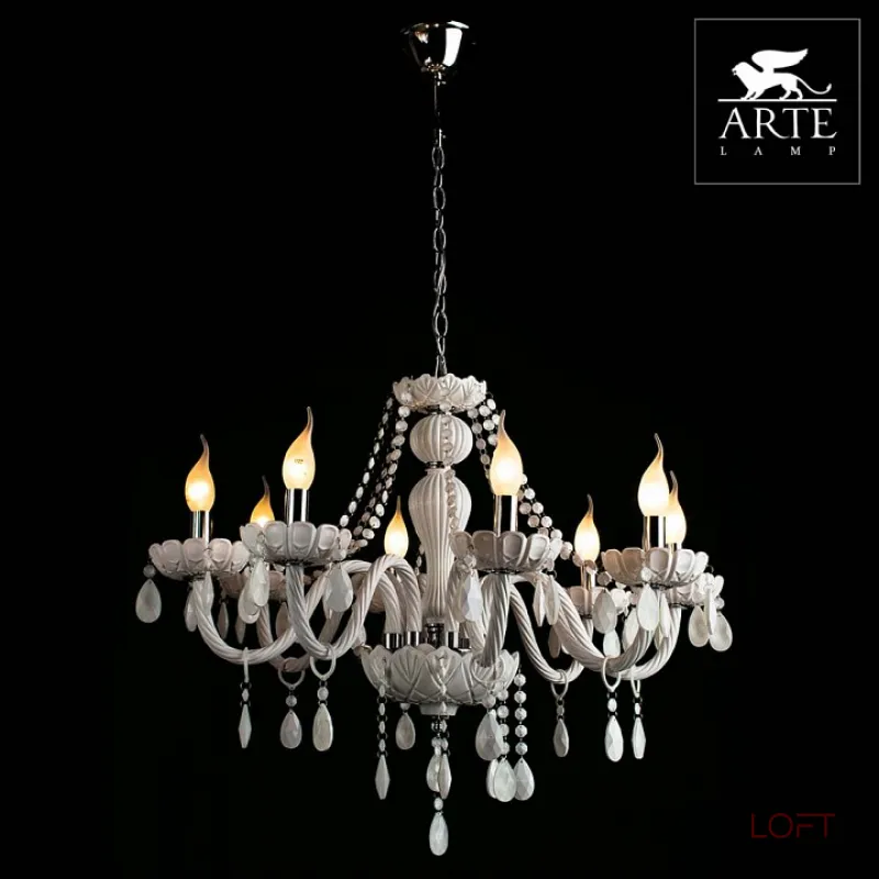 Подвесная люстра Arte Lamp Teatro A3964LM-8WH Подвесная люстра Arte Lamp Teatro A3964LM-8WH