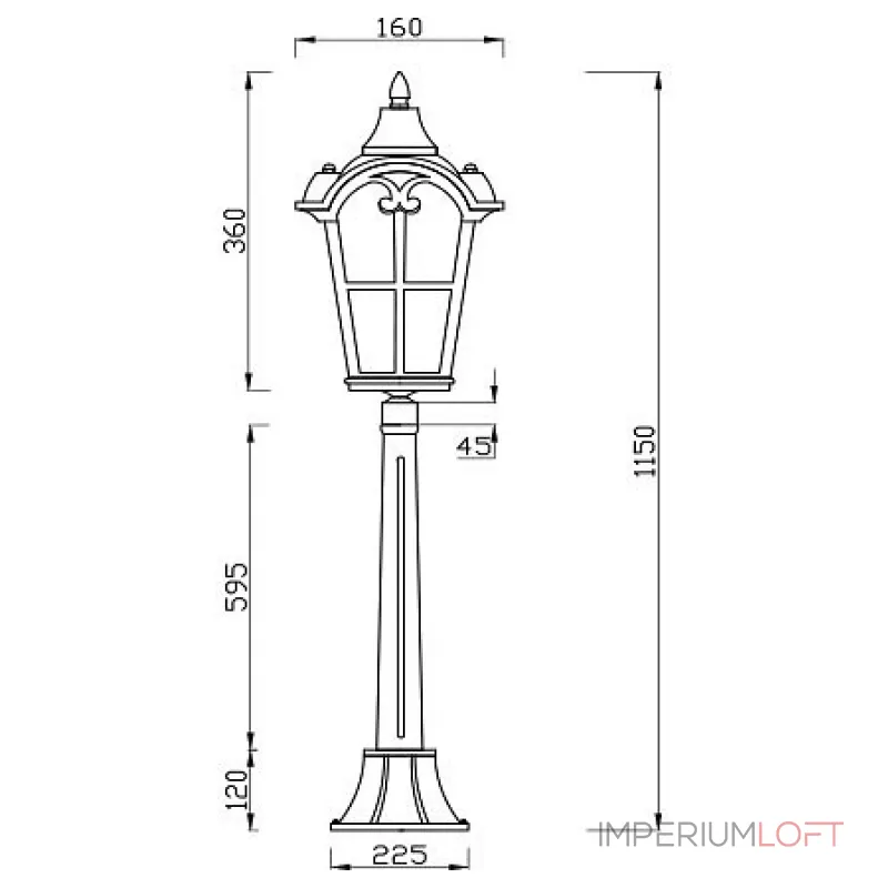Наземный высокий светильник Maytoni Albion O413FL-01BZ1 от ImperiumLoft Наземный высокий светильник Maytoni Albion O413FL-01BZ1 от ImperiumLoft