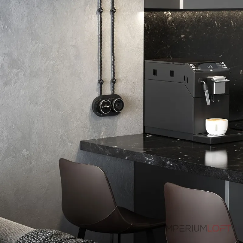 Выключатель одноклавишный с корпусом Werkel Vintage хром, черный W5812051 от ImperiumLoft