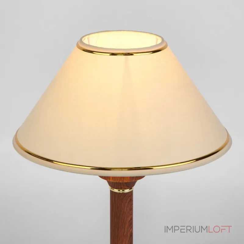 Настольная лампа декоративная Eurosvet Lorenzo 60019/1 орех Цвет плафонов кремовый Цвет арматуры коричневый от ImperiumLoft