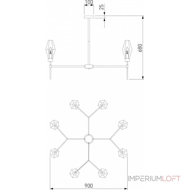 Люстра на штанге 60143/8 