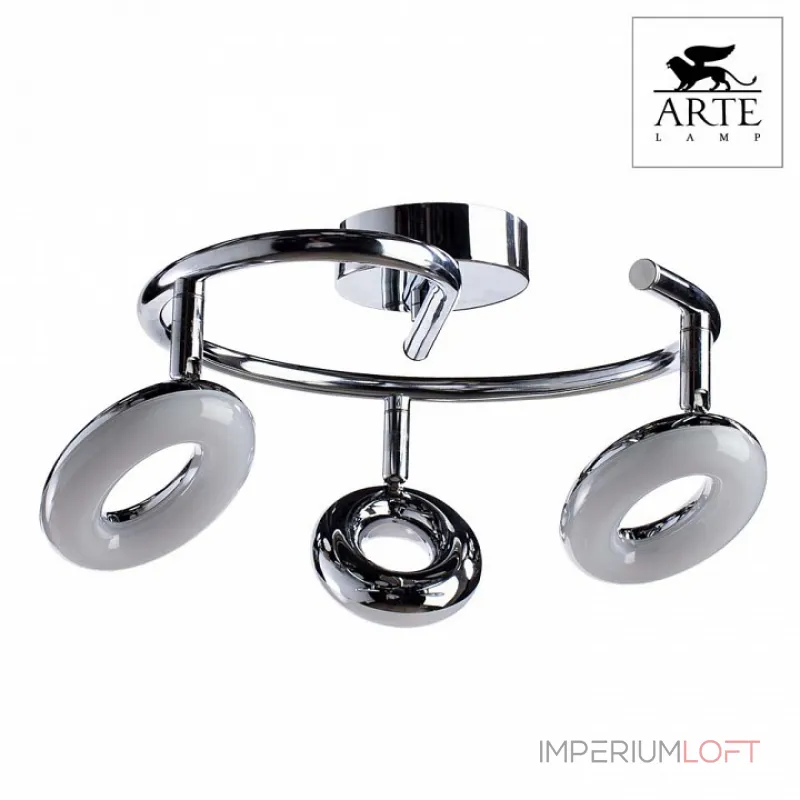 Спот Arte Lamp Ciambella A8972PL-3CC Цвет арматуры хром Цвет плафонов белый от ImperiumLoft