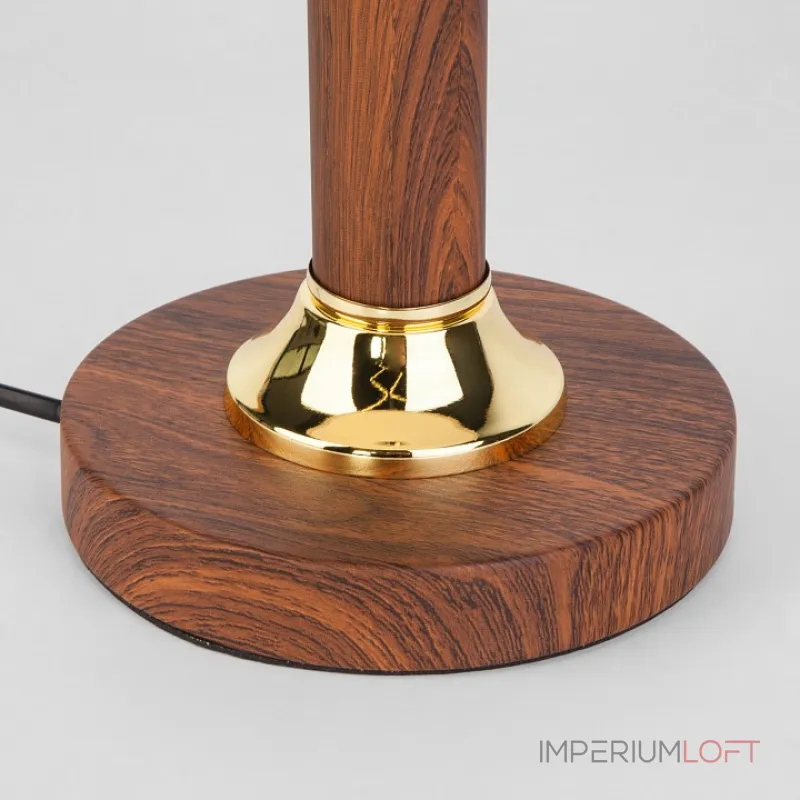 Настольная лампа декоративная Eurosvet Lorenzo 60019/1 орех Цвет плафонов кремовый Цвет арматуры коричневый от ImperiumLoft