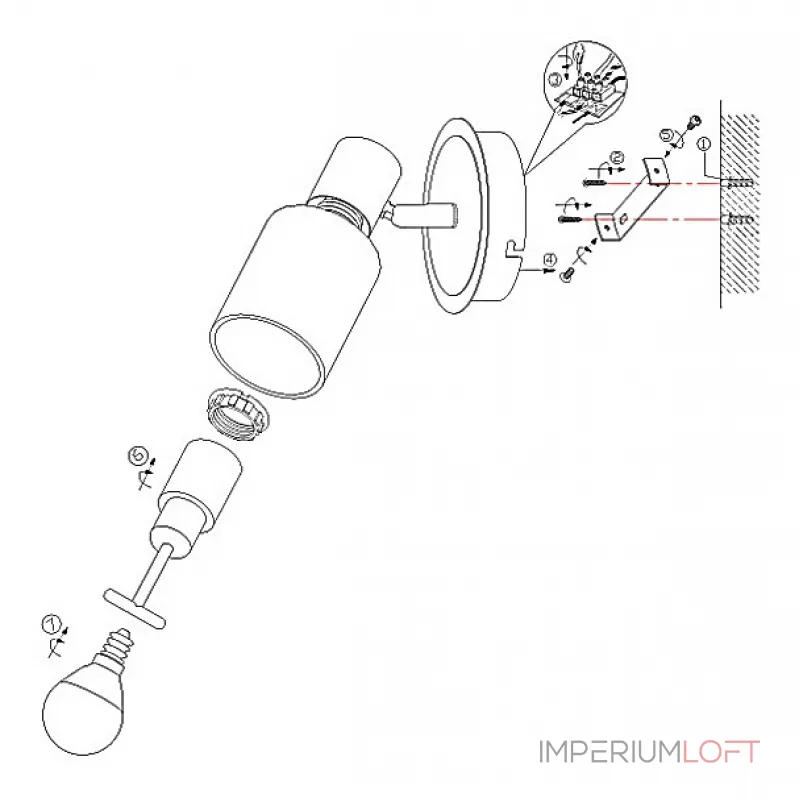 Спот Globo Kati 54913-1 Цвет арматуры хром от ImperiumLoft