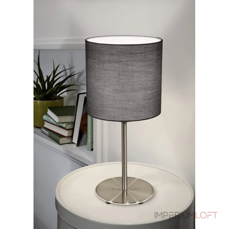 Настольная лампа декоративная Eglo Pasteri 31596 Цвет арматуры никель Цвет плафонов серый от ImperiumLoft