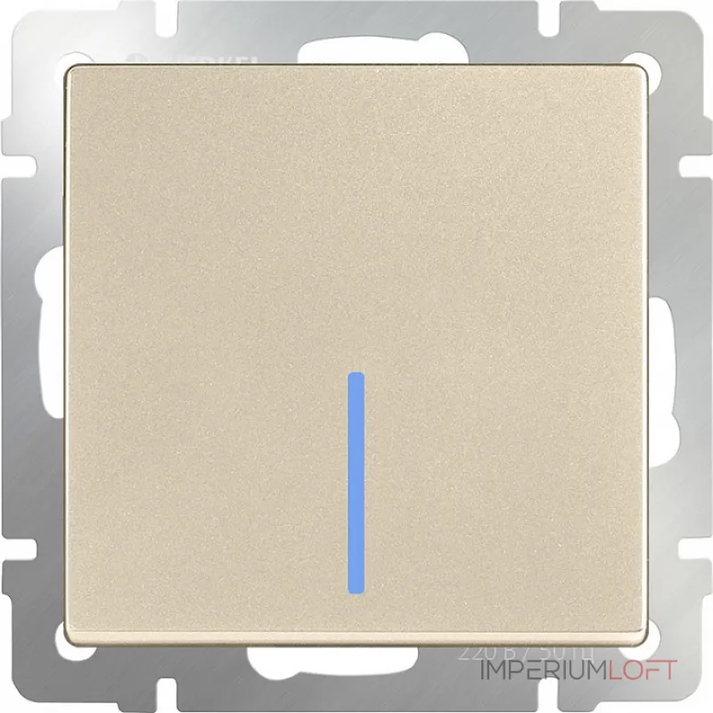 Выключатель одноклавишный с подсветкой без рамки Werkel шампань W1110111 от ImperiumLoft