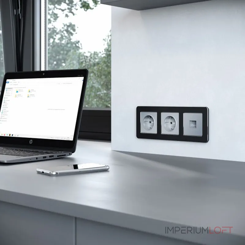 Рамка на 3 поста Werkel Platinum черный W0032608 от ImperiumLoft