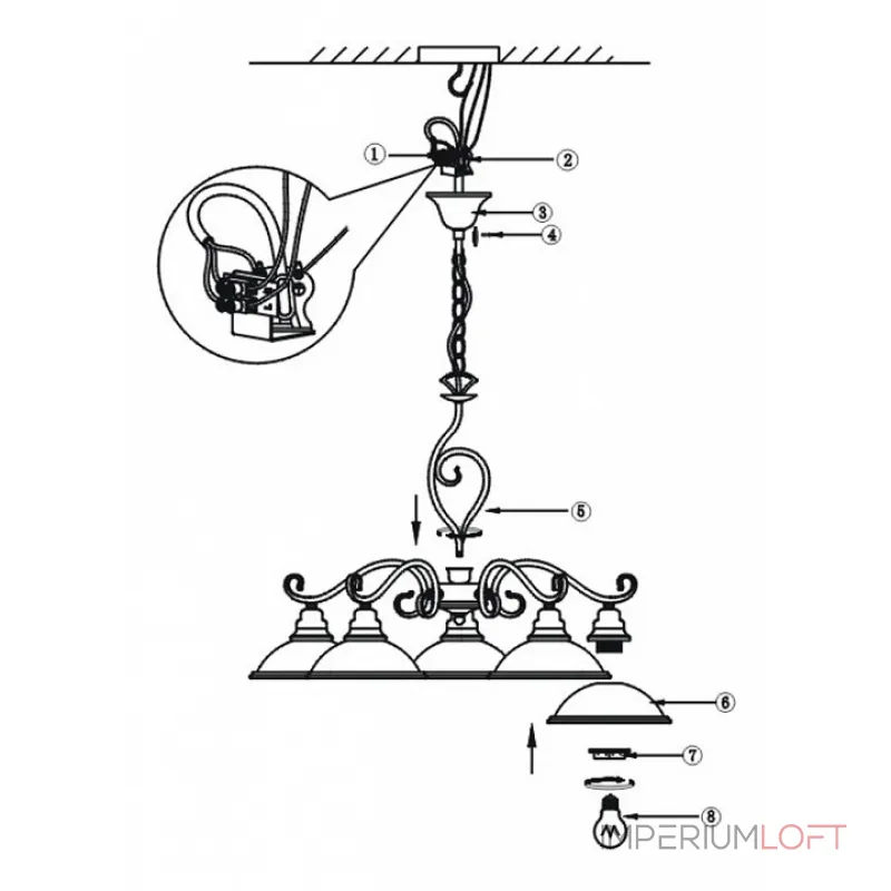 Подвесная люстра Globo Sassari 6905-5 