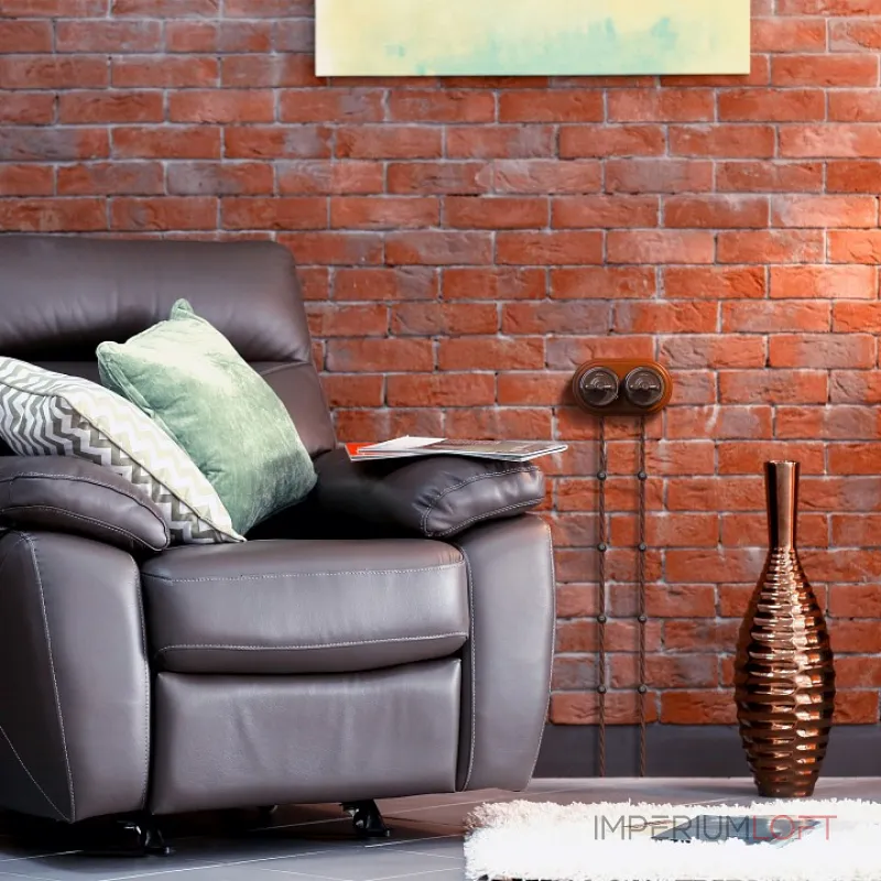 Выключатель на 4 положения двухклавишный без рамки Werkel коричневый Ретро W5620014 от ImperiumLoft