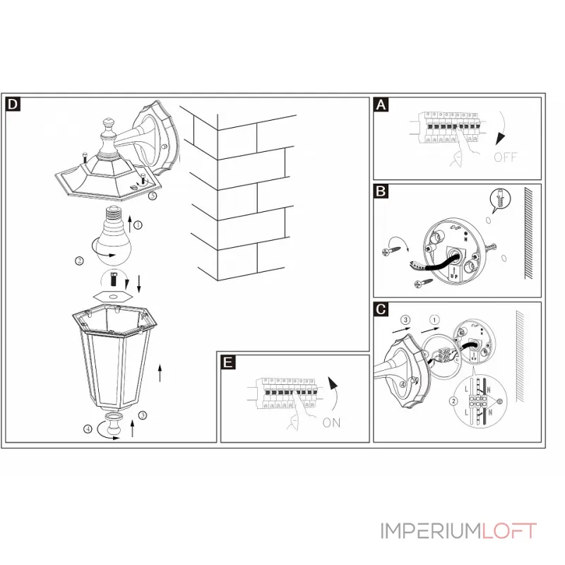 Светильник на штанге Eglo ПРОМО Laterna 5 22462 Цвет арматуры белый Цвет плафонов прозрачный от ImperiumLoft