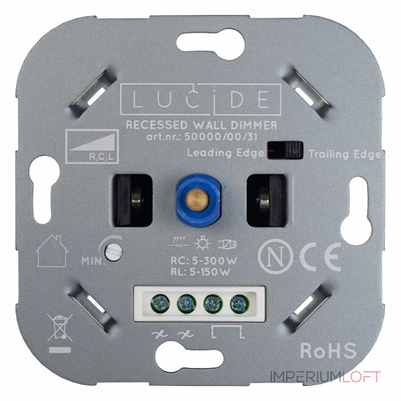 Диммер роторный Lucide Recessed Wall Dimmer Nl 50000/00/31 от ImperiumLoft Диммер роторный Lucide Recessed Wall Dimmer Nl 50000/00/31 от ImperiumLoft
