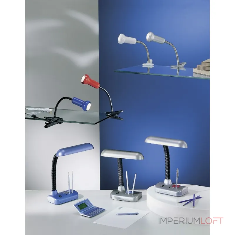 Настольная лампа офисная Eglo ПРОМО Fabio 81265 Цвет арматуры серебро Цвет плафонов серебро от ImperiumLoft