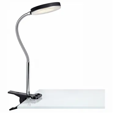 Настольная лампа офисная markslojd 106471 Цвет арматуры хром Цвет плафонов черный