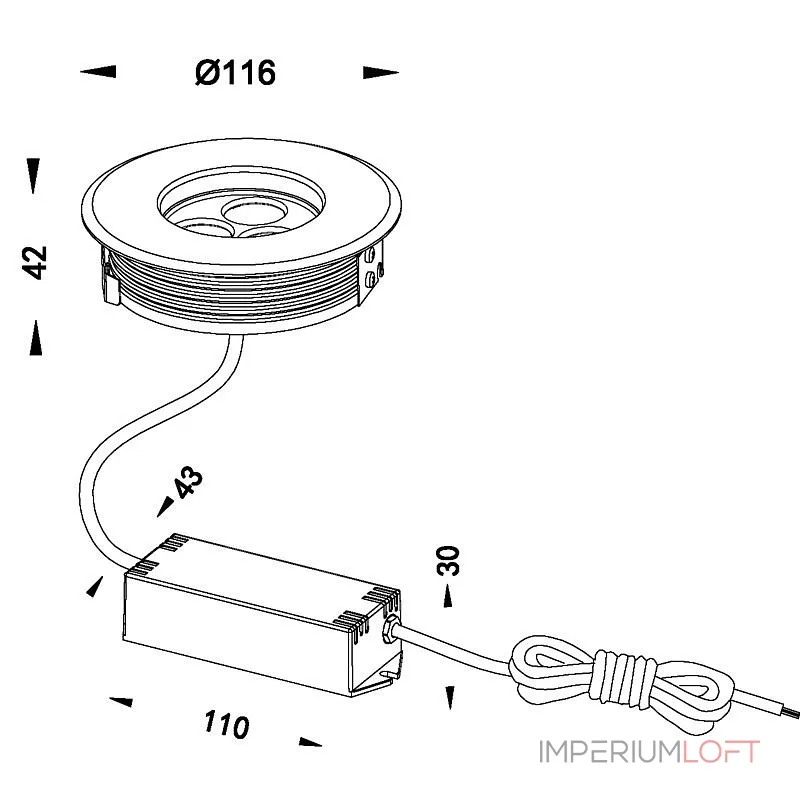 Встраиваемый в дорогу светильник Deko-Light Flat II WW 100112 Цвет арматуры серебро Цвет плафонов прозрачный от ImperiumLoft