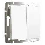 Выключатель проходной двухклавишный Werkel Белые матовые W1122061 от ImperiumLoft