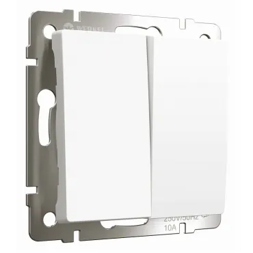 Выключатель проходной двухклавишный Werkel Белые матовые W1122061