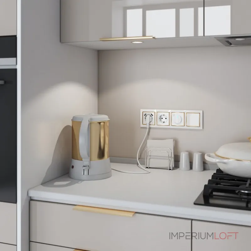 Выключатель проходной одноклавишный без рамки Werkel белый W1112001 от ImperiumLoft