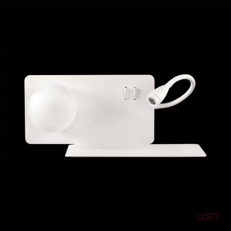 Бра с подсветкой Ideal Lux Book-2 BOOK-2 AP2 BIANCO Цвет арматуры белый Цвет плафонов прозрачный от ImperiumLoft