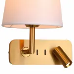 Бра с подсветкой Favourite Bingo 2843-1W Цвет арматуры латунь Цвет плафонов кремовый от ImperiumLoft