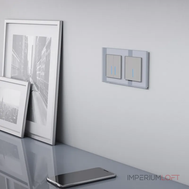 Выключатель сенсорый одноклавишный с подсветкой и функцией Wi-Fi, без рамки Werkel Серебряный W4510606 от ImperiumLoft Выключатель сенсорый одноклавишный с подсветкой и функцией Wi-Fi, без рамки Werkel Серебряный W4510606 от ImperiumLoft